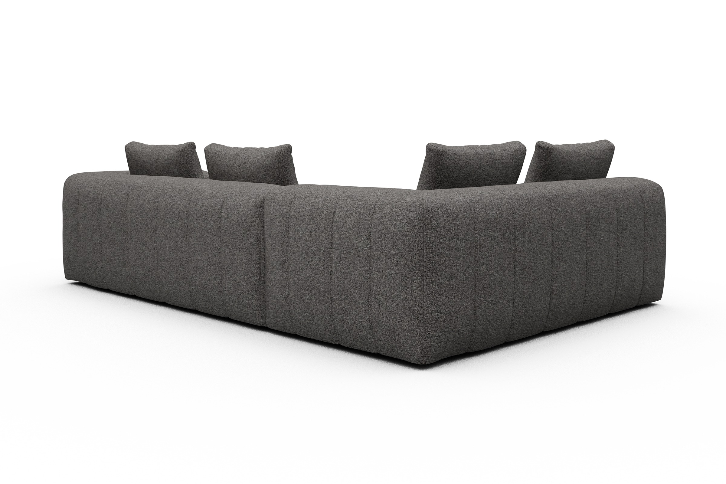 Ecksofa Hugo 2x 2,5-Sitzer Armlehne rechts Carreno-Salt-and-Pepper