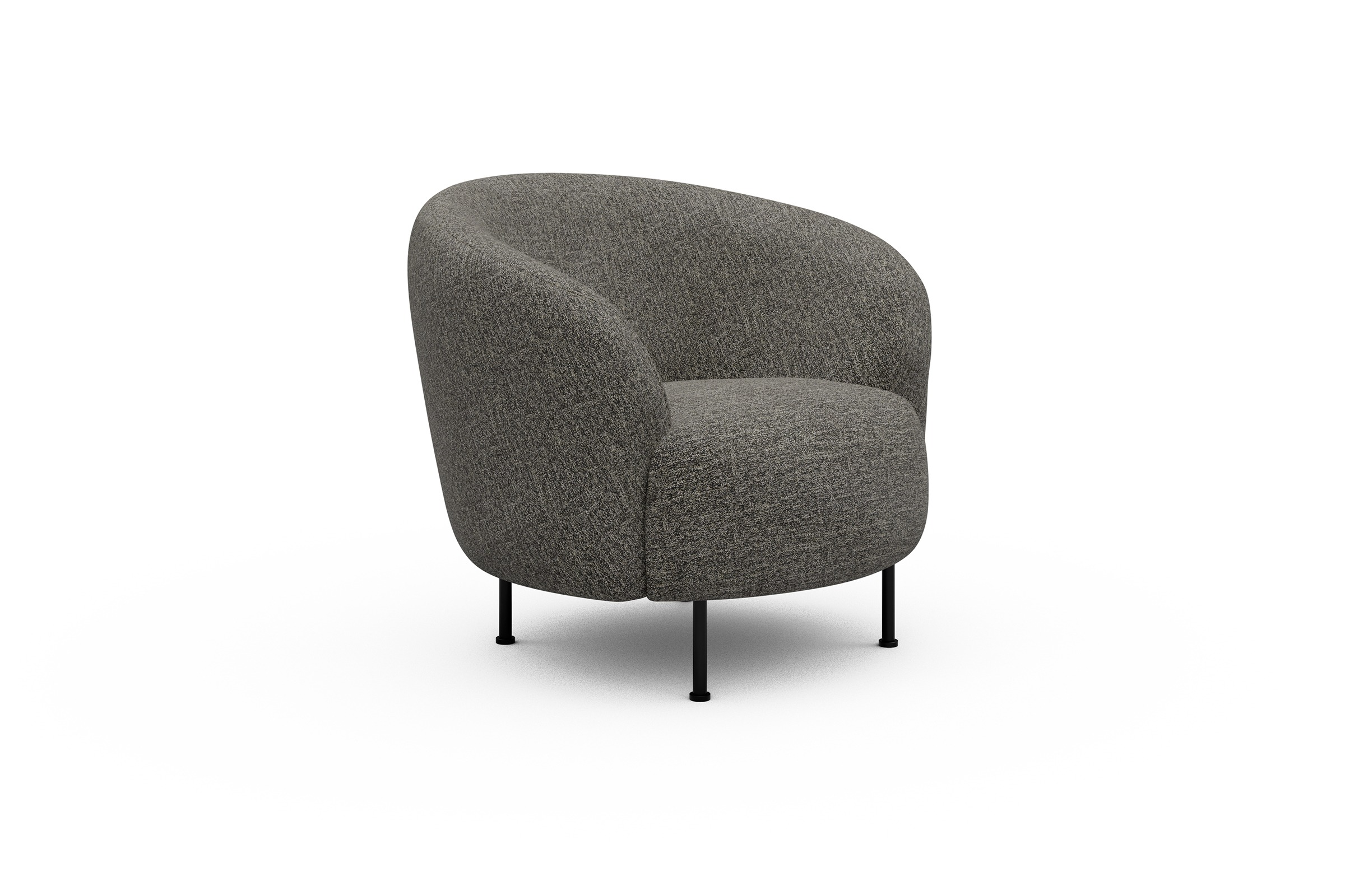 Sessel Ronda Metallbeine Schwarz Carreno-Sepie-Brown