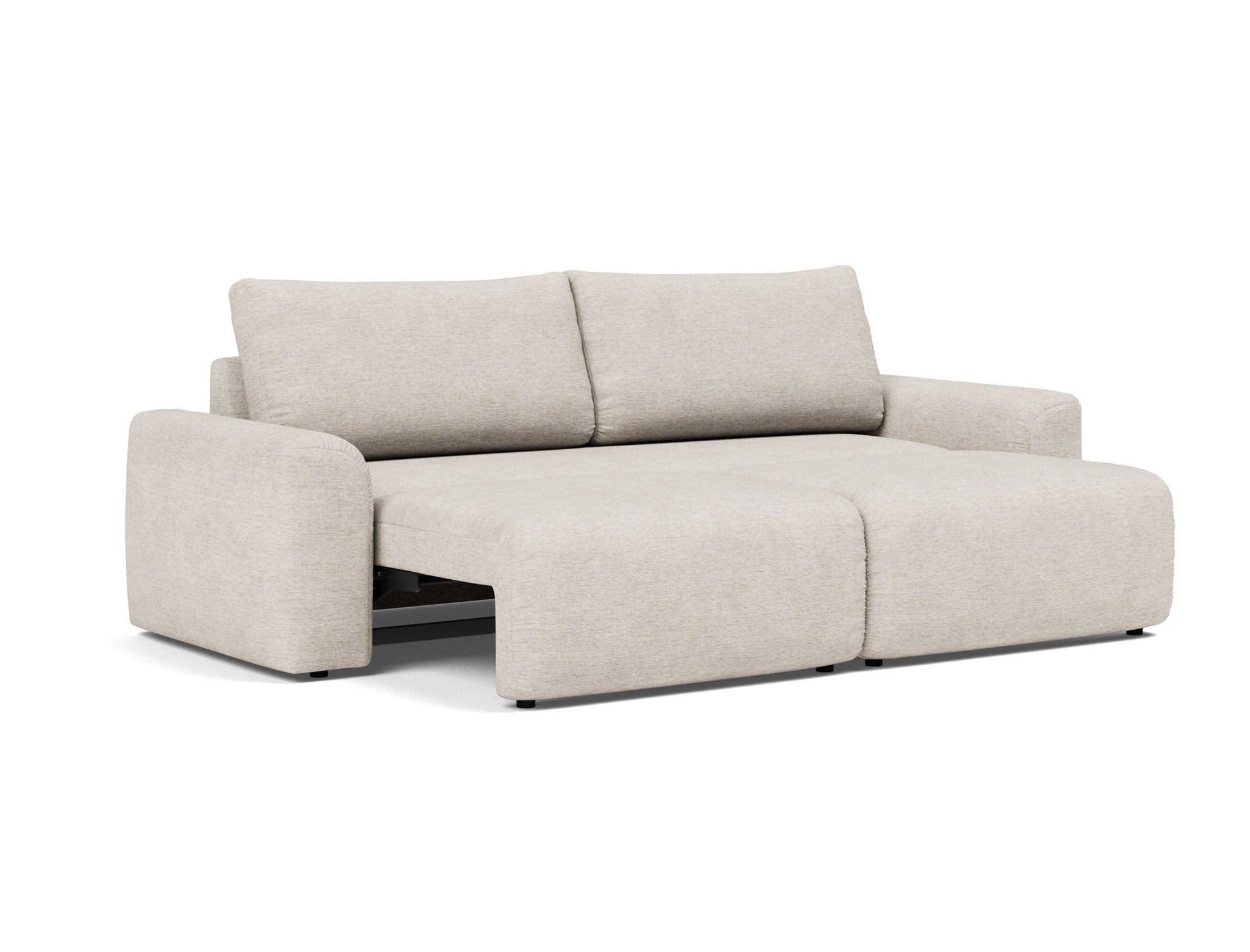 Schlafsofa Norum mit Chunky-Armlehnen Chenille Yuveno 470-Natural