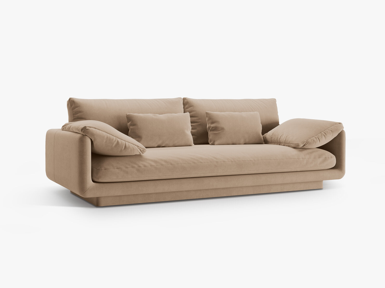 Micadoni Sofa Torino 3-Sitzer Samt Sand