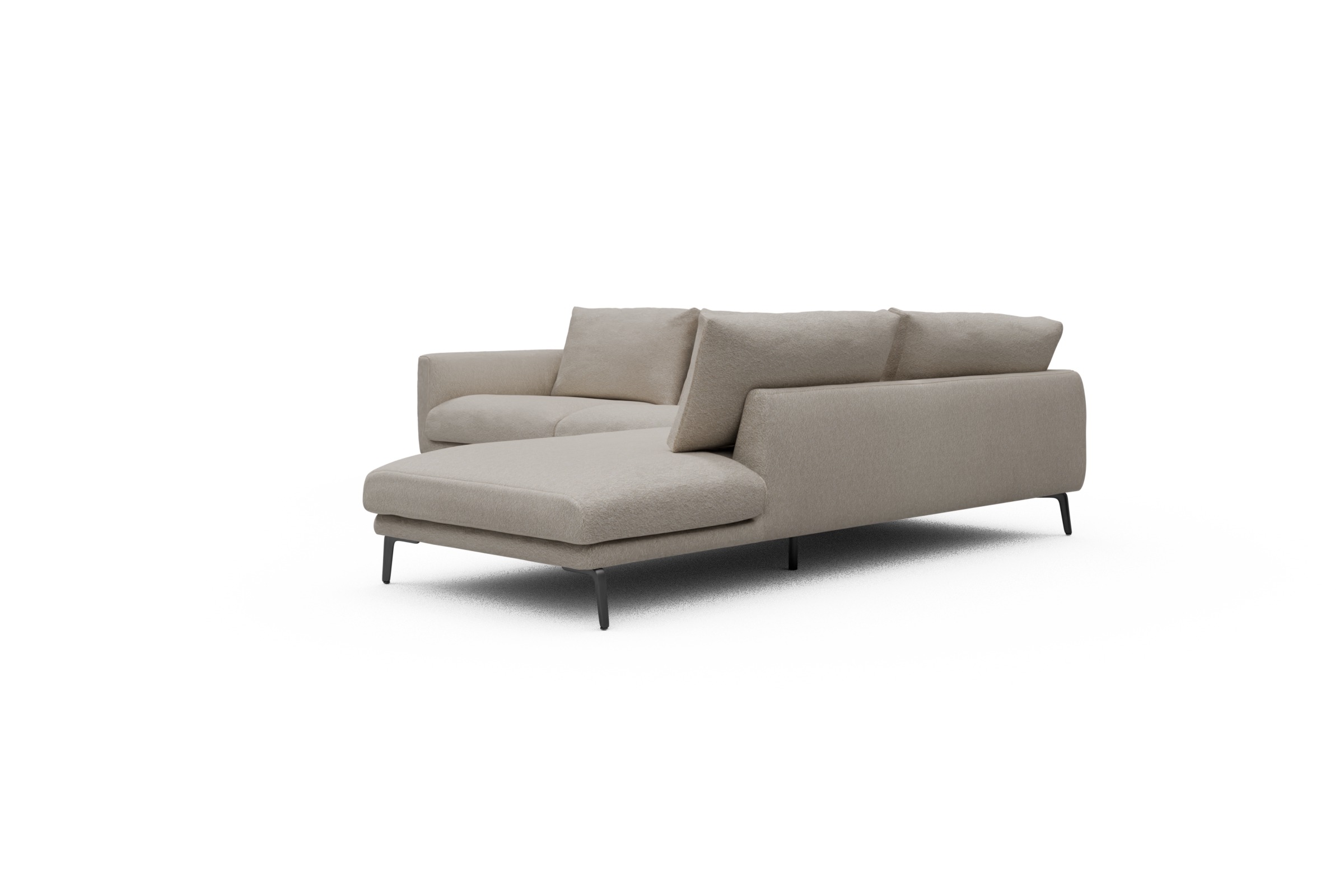 Ecksofa Karl Relax-Ecke rechts mit 2,5-Sitzer Aivi-Lace-Beige