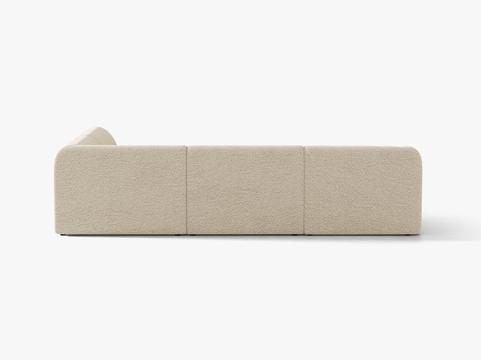 Micadoni Ecksofa Miley 6-Sitzer Rechts Boucle Baloo Beige