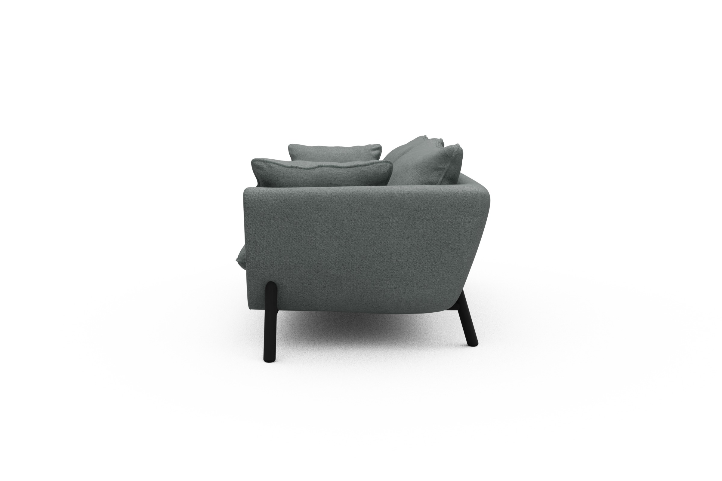 Sofa Emil PREMIUM 2-Sitzer Beinfarbe Eiche Schwarz Denari-Soft-Grey