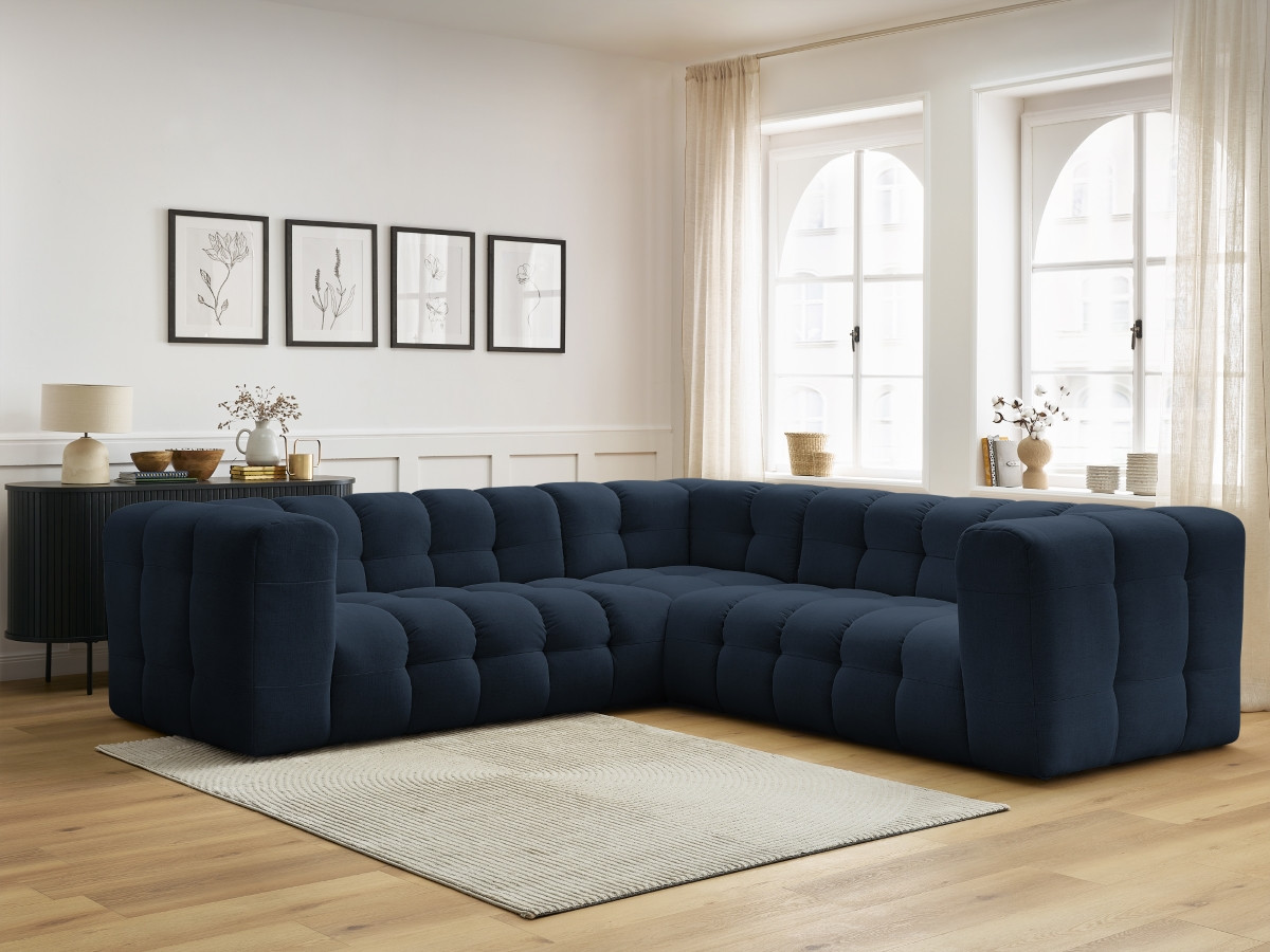 Bobochic Cloud Ecksofa 268 × 184 cm Stoff Dunkelblau