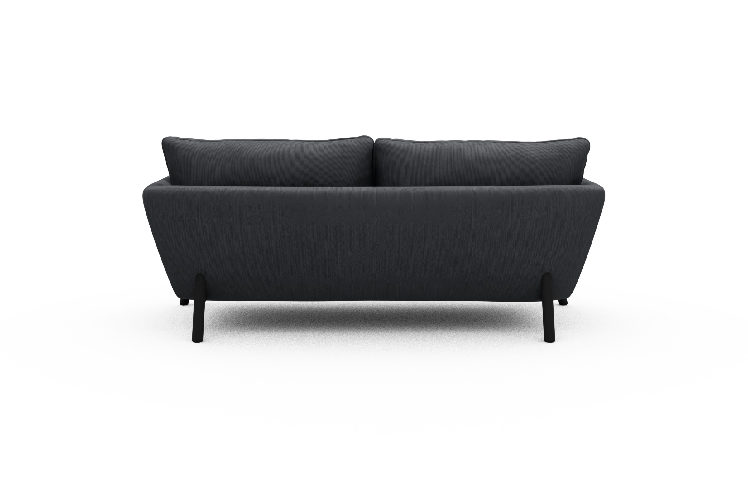 Sofa Emil 2-Sitzer Beinfarbe Eiche Schwarz Cordufine-Slate-Grey