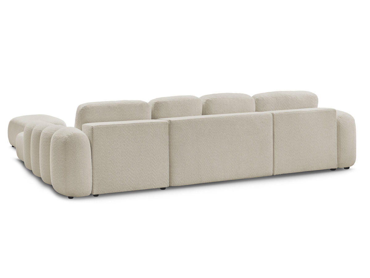 Bobochic Montaigne Wohnlandschaft mit Pouf Bouclé-Stoff Beige Ecke rechts