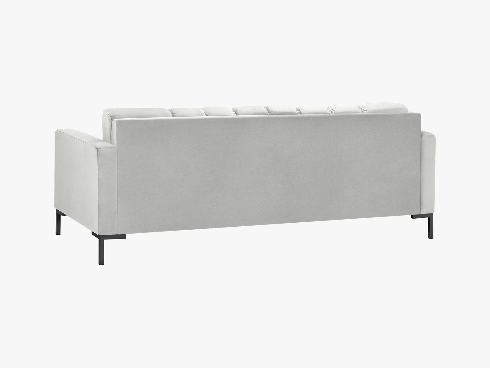 Micadoni Sofa Mamaia 3-Sitzer Samt Bluvel Silber schwarze Beine