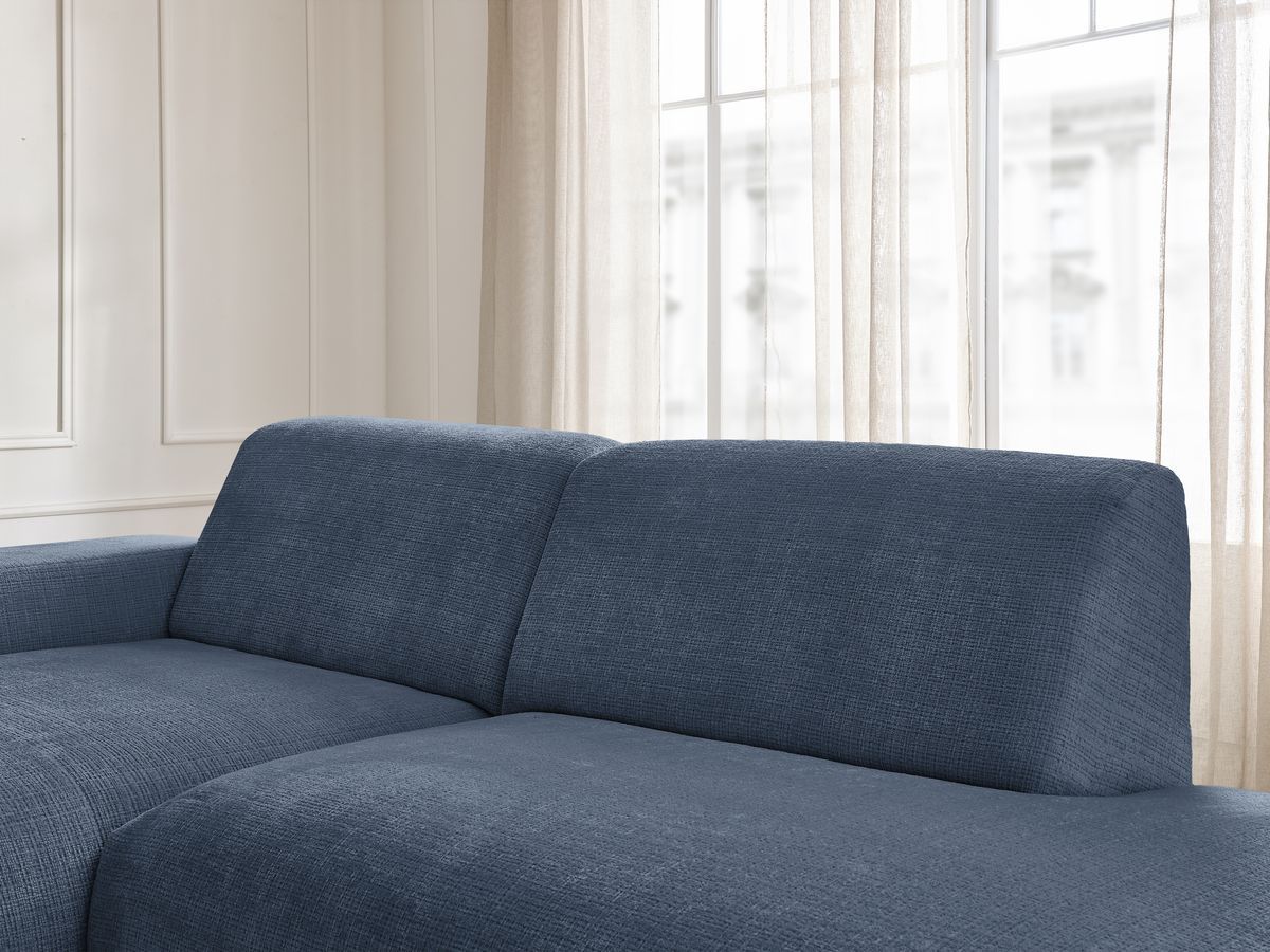 Bobochic Sirius Ecksofa 405 × 170 cm Strukturstoff Dunkelblau Ecke links