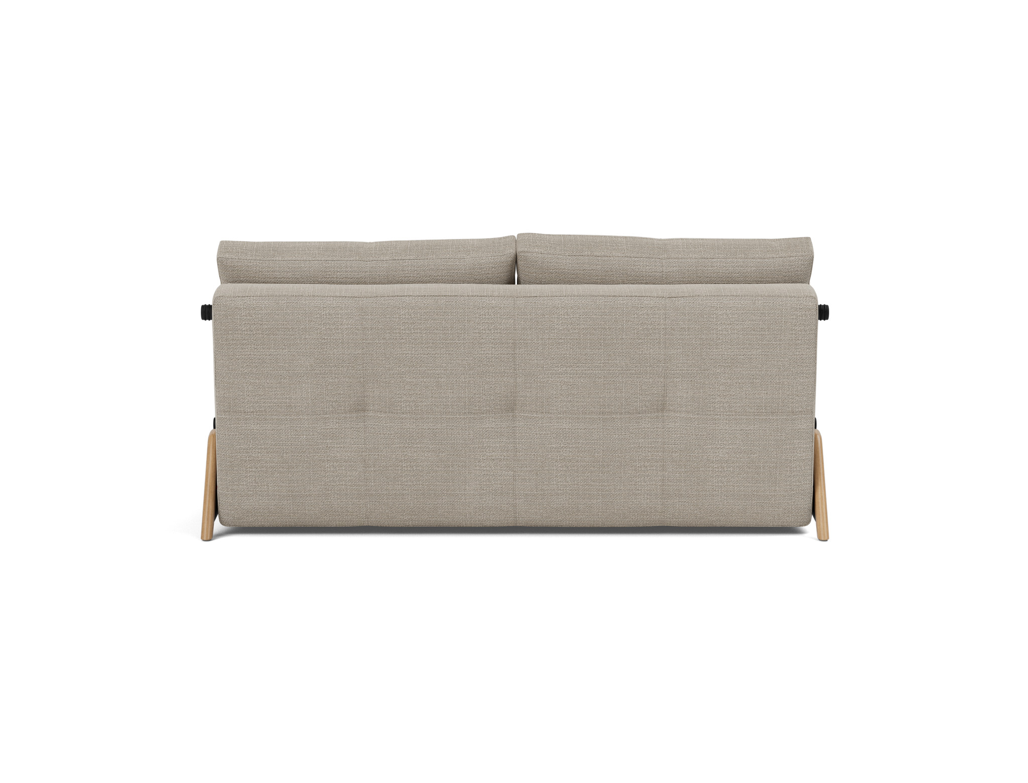 Schlafsofa Cubed 160 Strukturierter Stoff Kenya 579-Gravel Beine Eiche