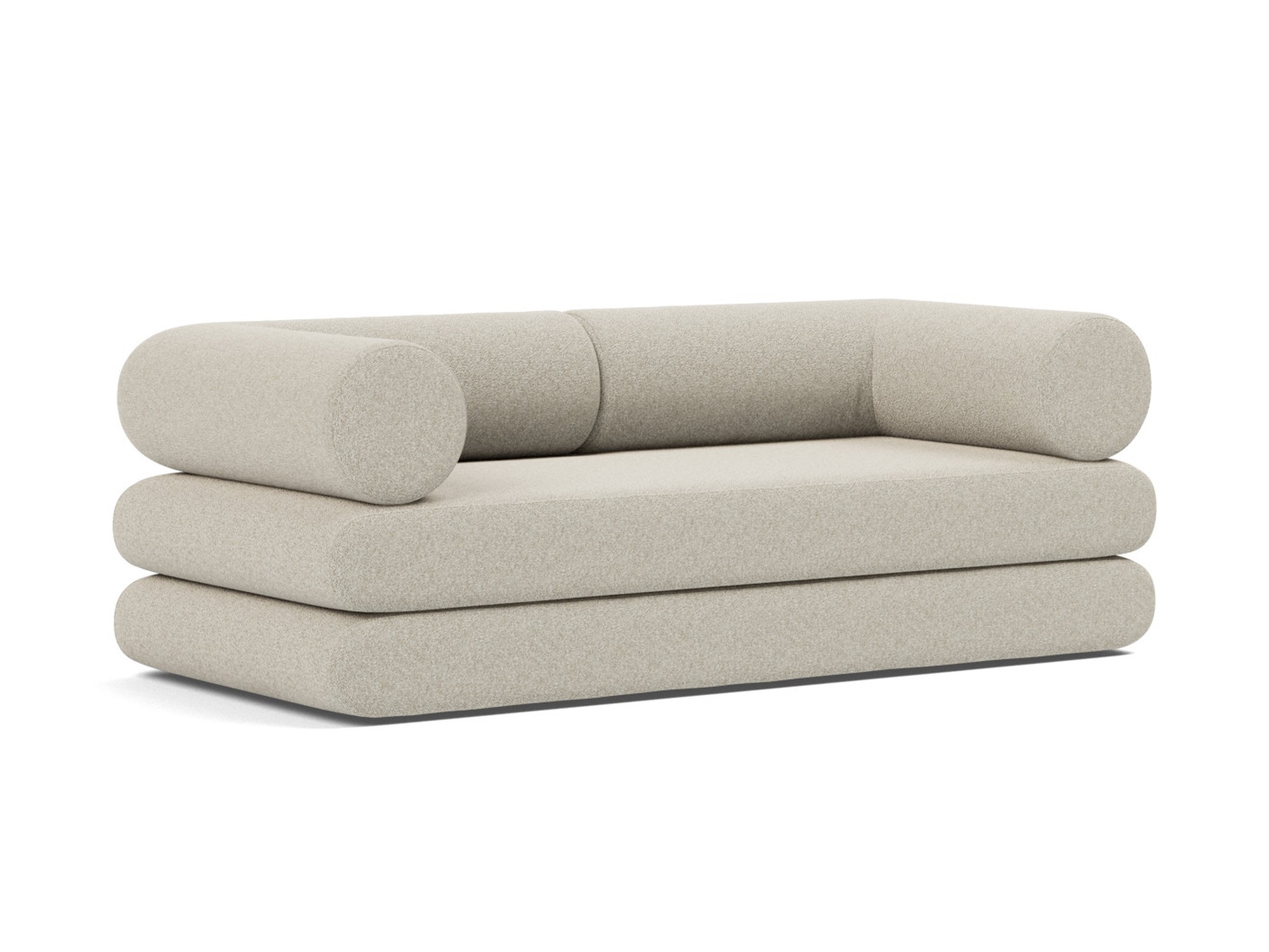 Tagesbett Circlus mit L-förmigen Armlehnen Boucle Skandi 539-Beige