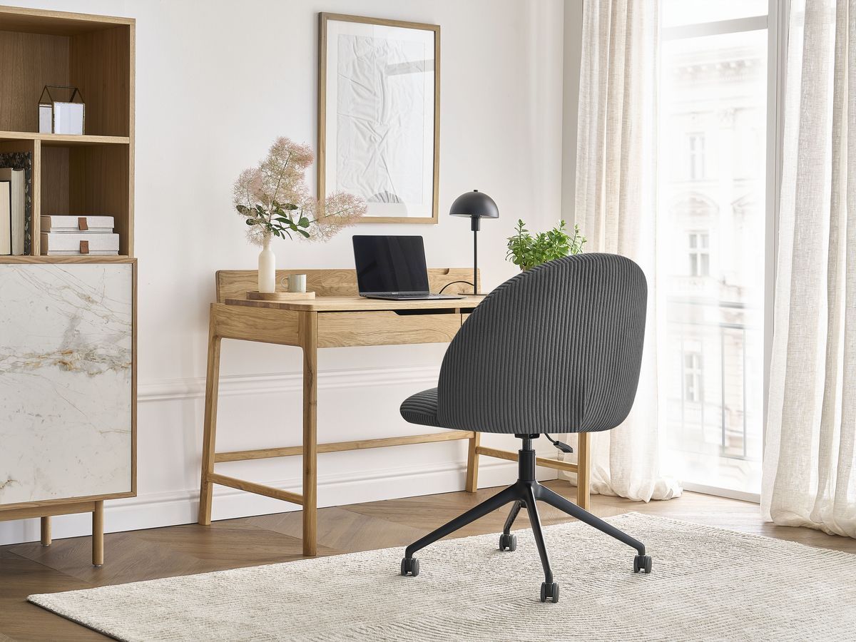 Bobochic Lalie Bürostuhl Cordsamt Dunkelgrau