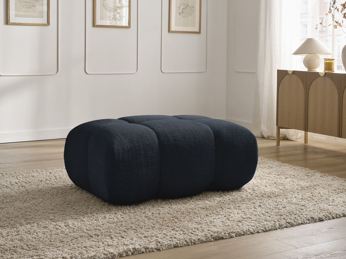 Bobochic Ivane Pouf Strukturstoff Dunkelblau