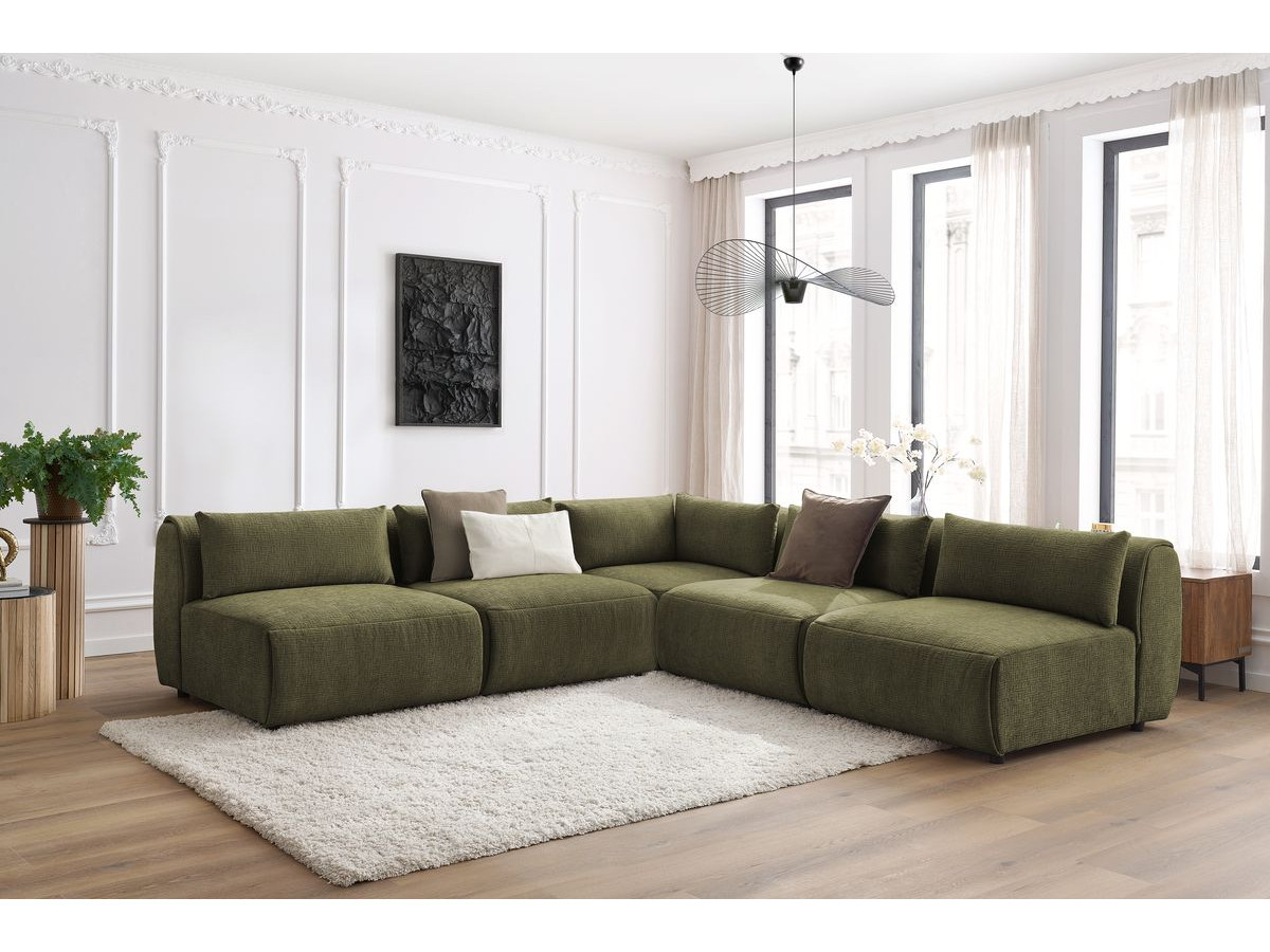 Bobochic Jeanne Ecksofa 299 × 299 cm Strukturstoff Grün