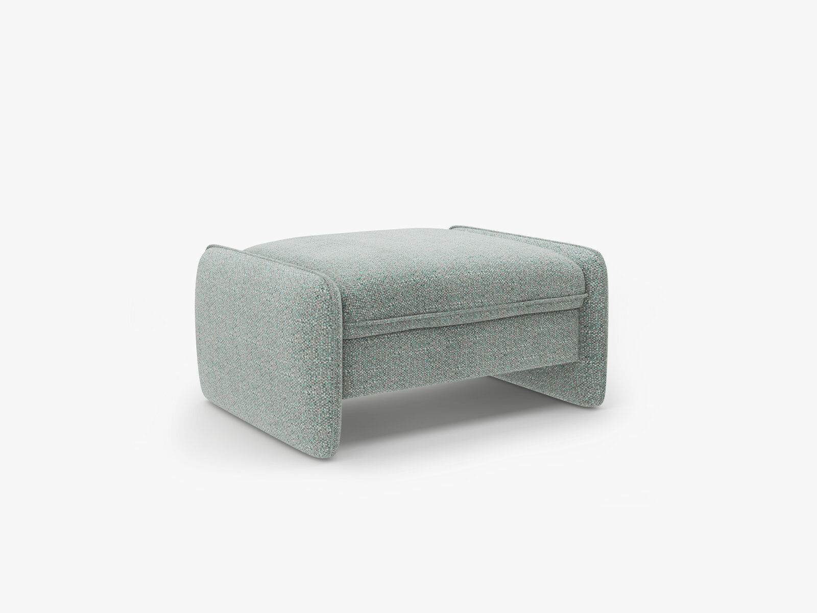 Micadoni Georgia Pouf Chenille SILENCIO Gedämpftes Blau