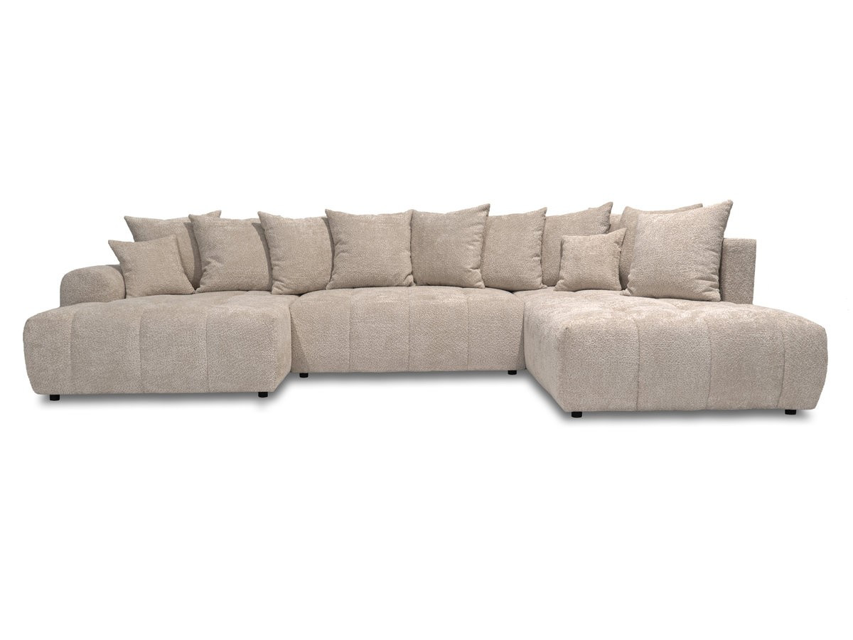Bobochic Roxelane Wohnlandschaft Bouclé-Stoff Beige Ecke rechts