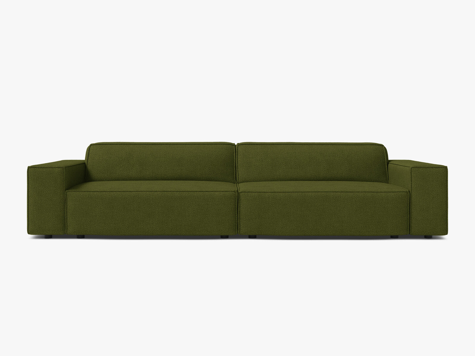 Micadoni Sofa Jodie 4-Sitzer Boucle Baloo Dunkel-Olivgrün