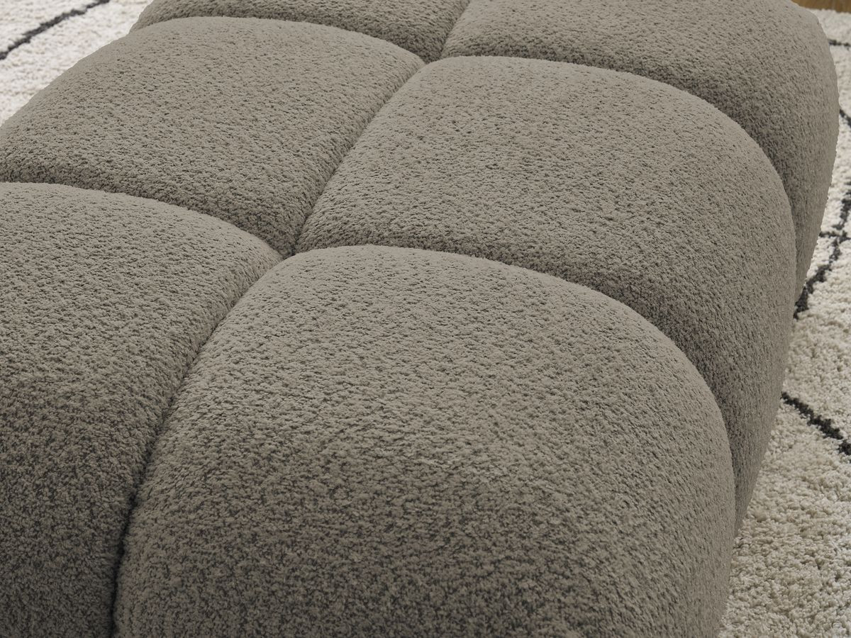 Bobochic Alya Pouf Bouclé-Stoff Taupe