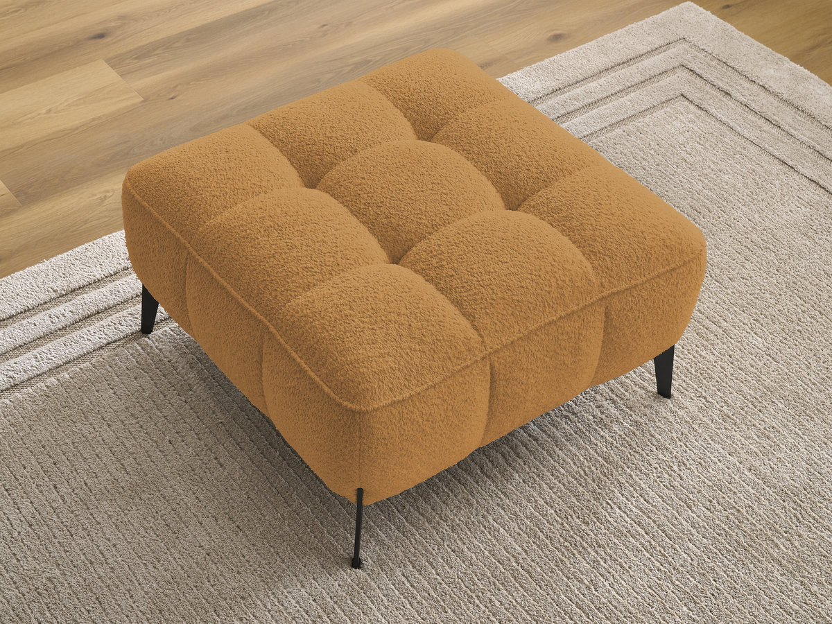 Bobochic Anis Pouf Bouclé-Stoff Gelb
