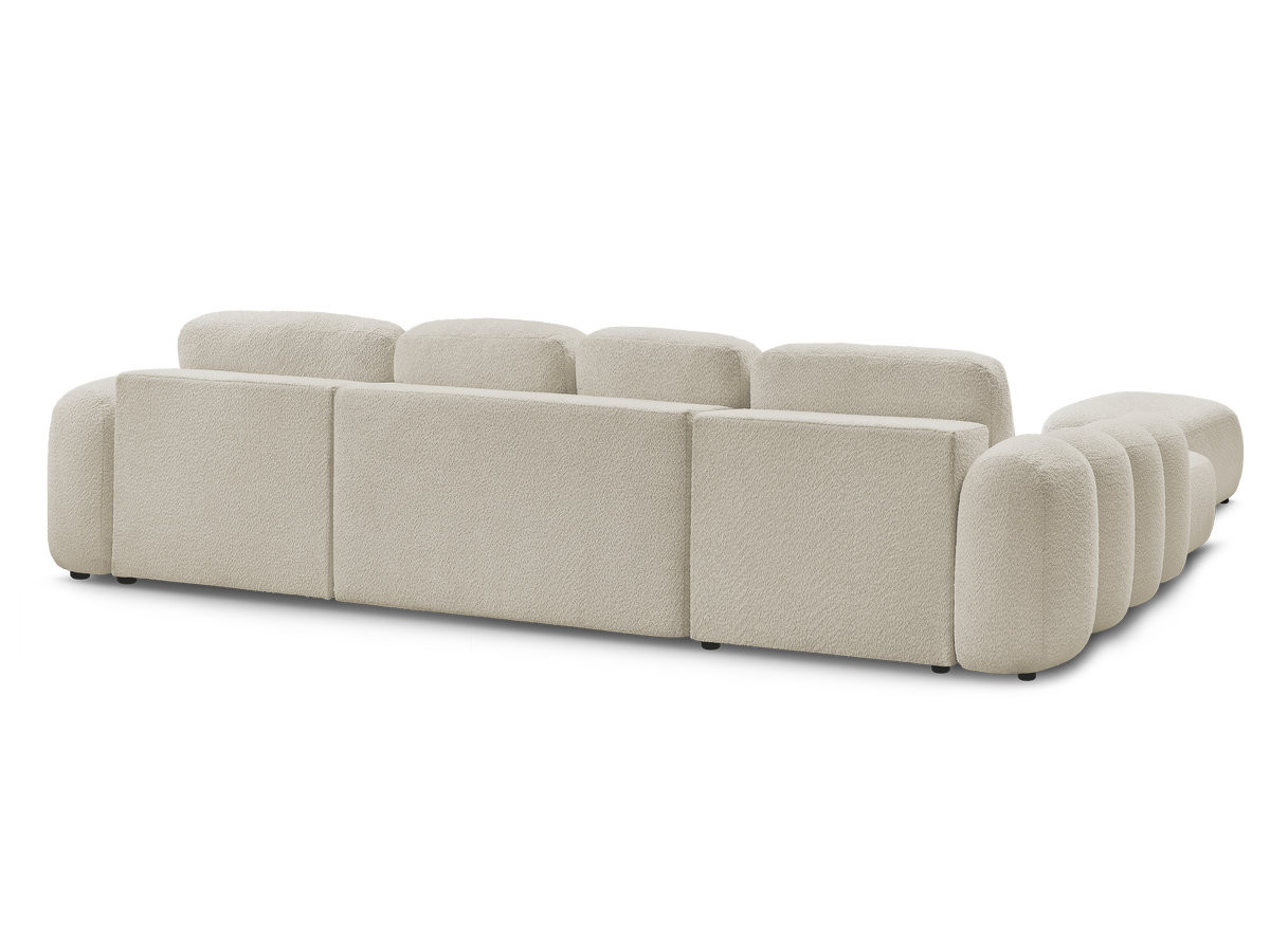 Bobochic Montaigne Wohnlandschaft mit Pouf Bouclé-Stoff Beige Ecke links