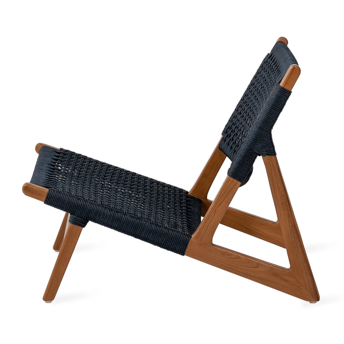 Jesper Home Outdoor-Akzentstuhl Kuwana Indigo-Weave Gestell Bernstein