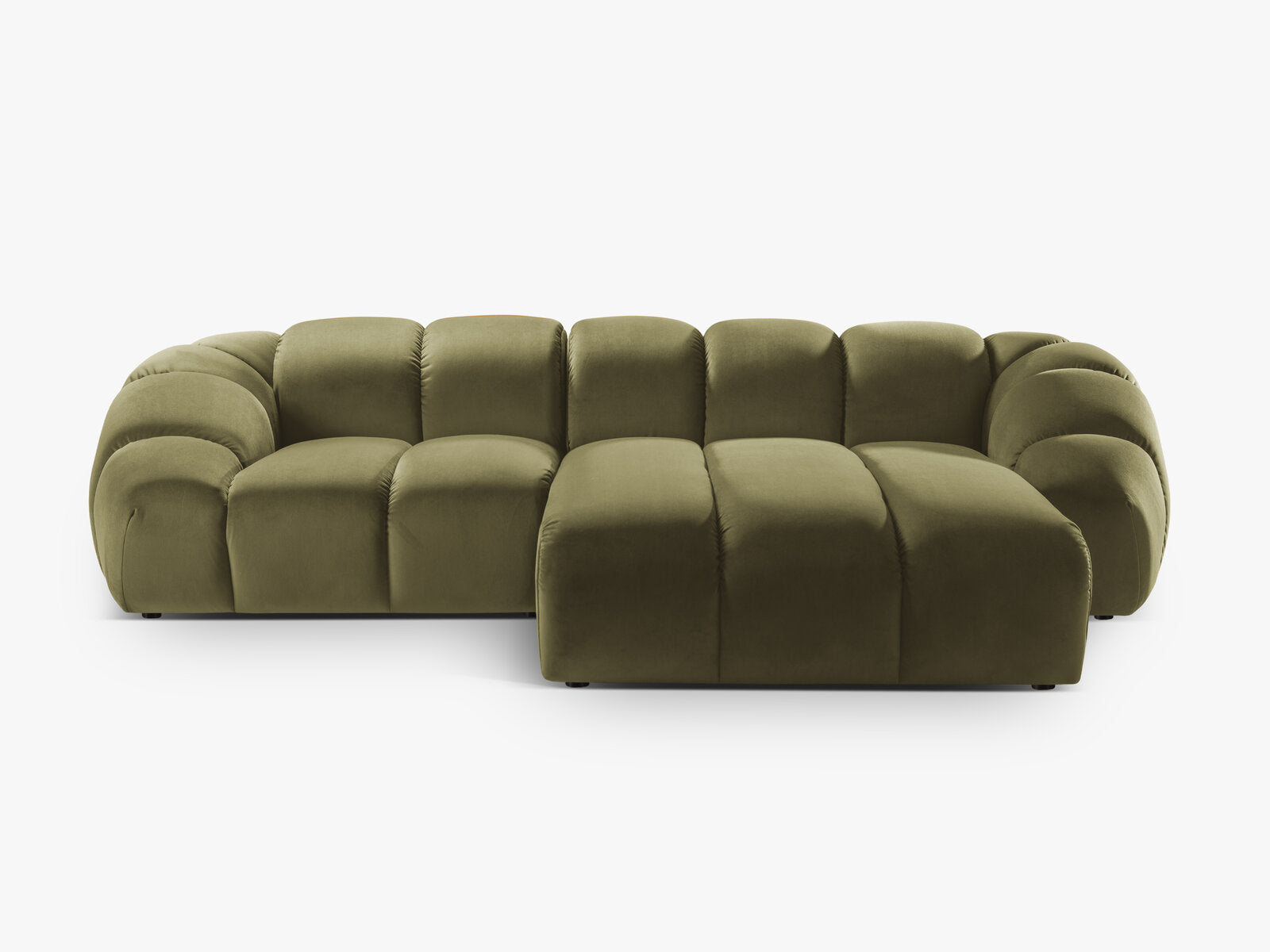 Micadoni Ecksofa Diana 3-Sitzer Rechts Samt Grün