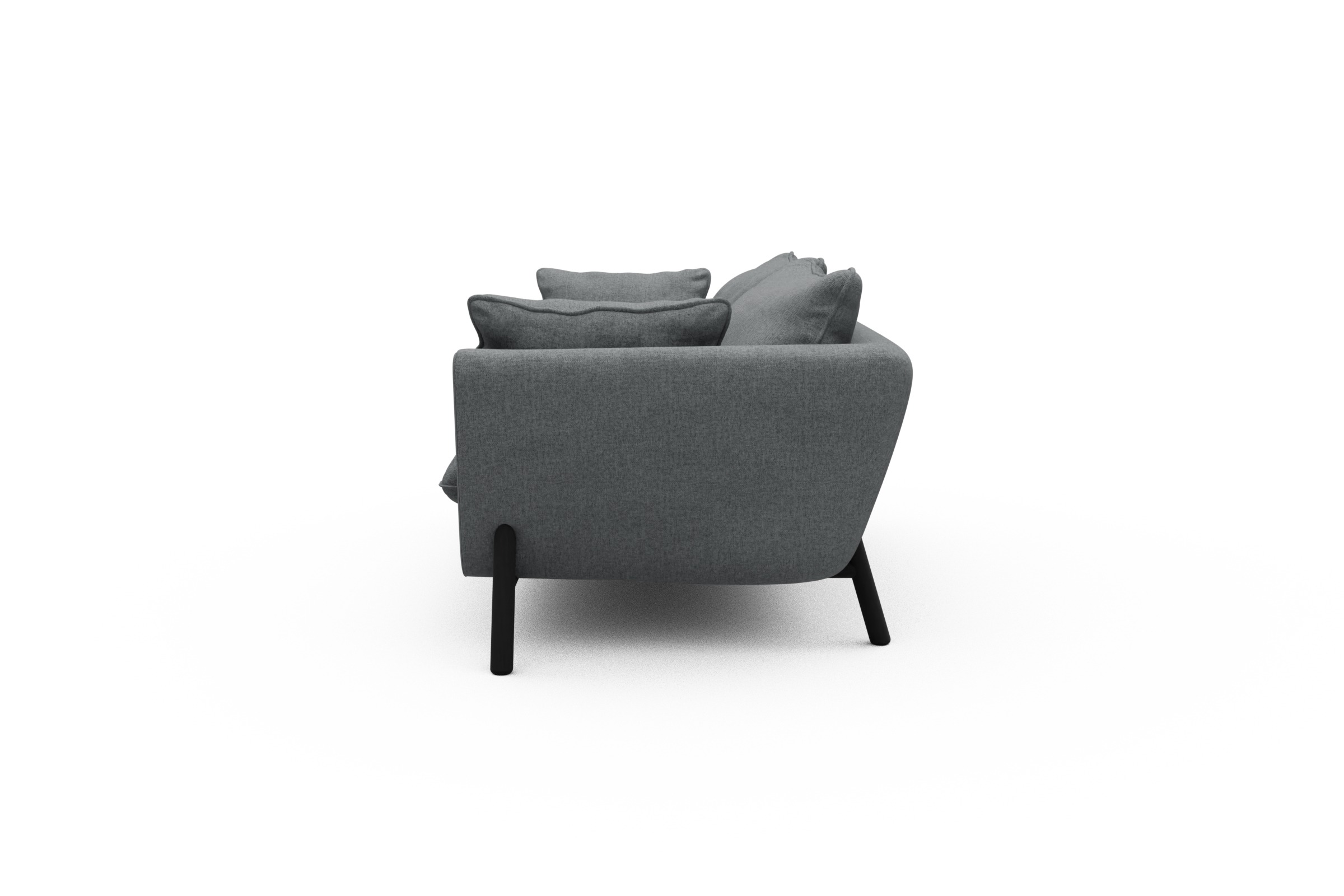 Sofa Emil PREMIUM 2-Sitzer Beinfarbe Eiche Schwarz Casone-Gravel-Grey