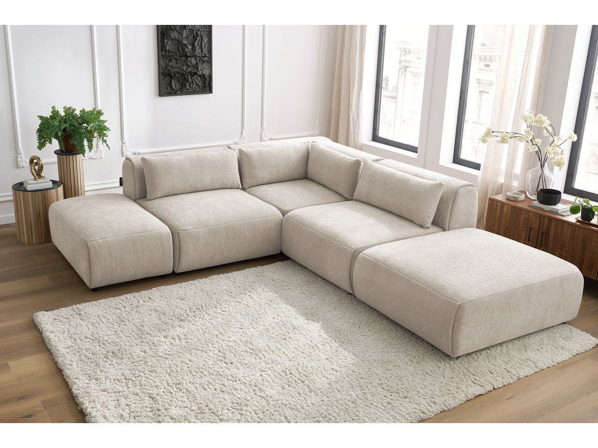 Bobochic Jeanne Ecksofa 271 × 300 cm Strukturstoff Beige