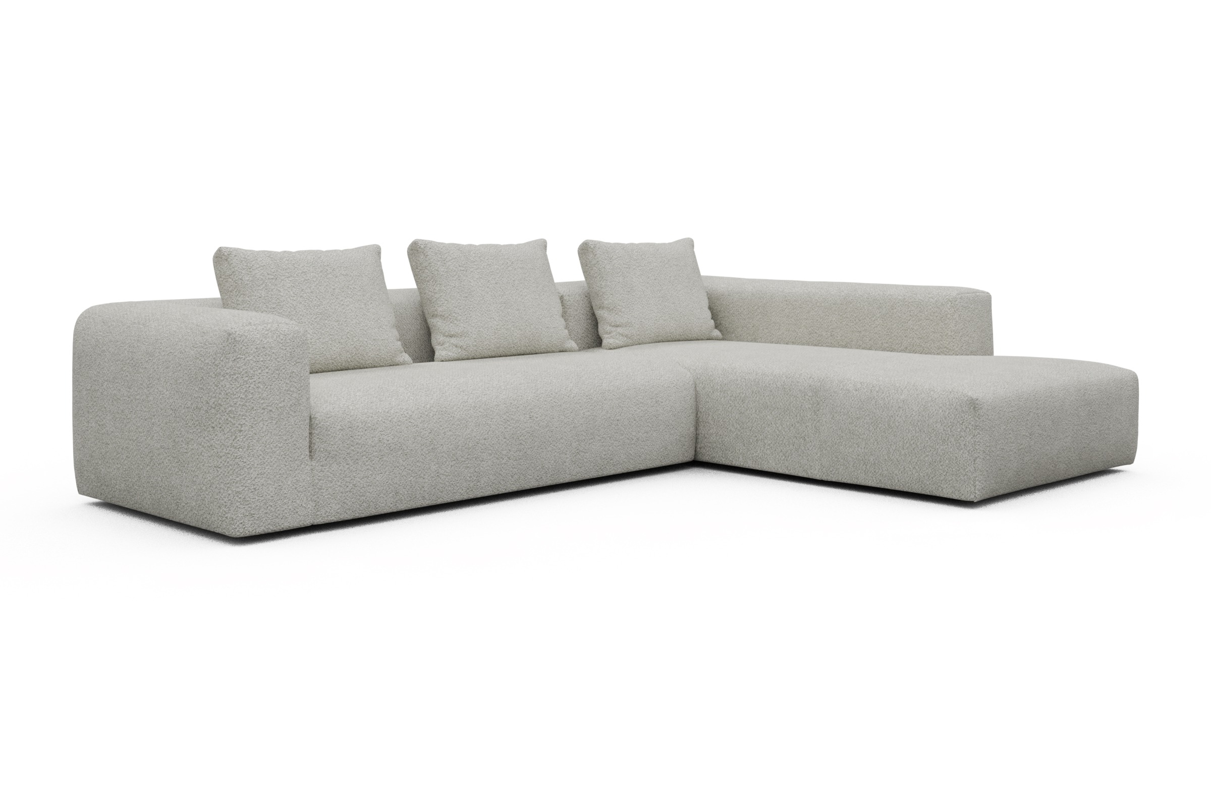 Ecksofa Fred Relax-Ecke rechts mit 2,5-Sitzer Vanora-Warm-Sand