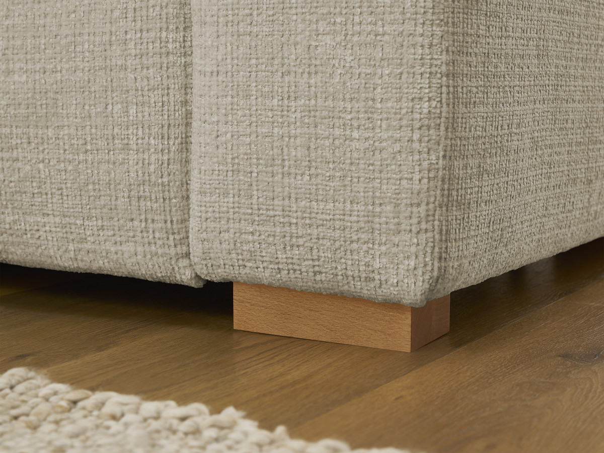 Bobochic Augustin Ecksofa mit Schlaffunktion und Bettkasten Strukturstoff Beige, Liegefläche 160 × 200 cm