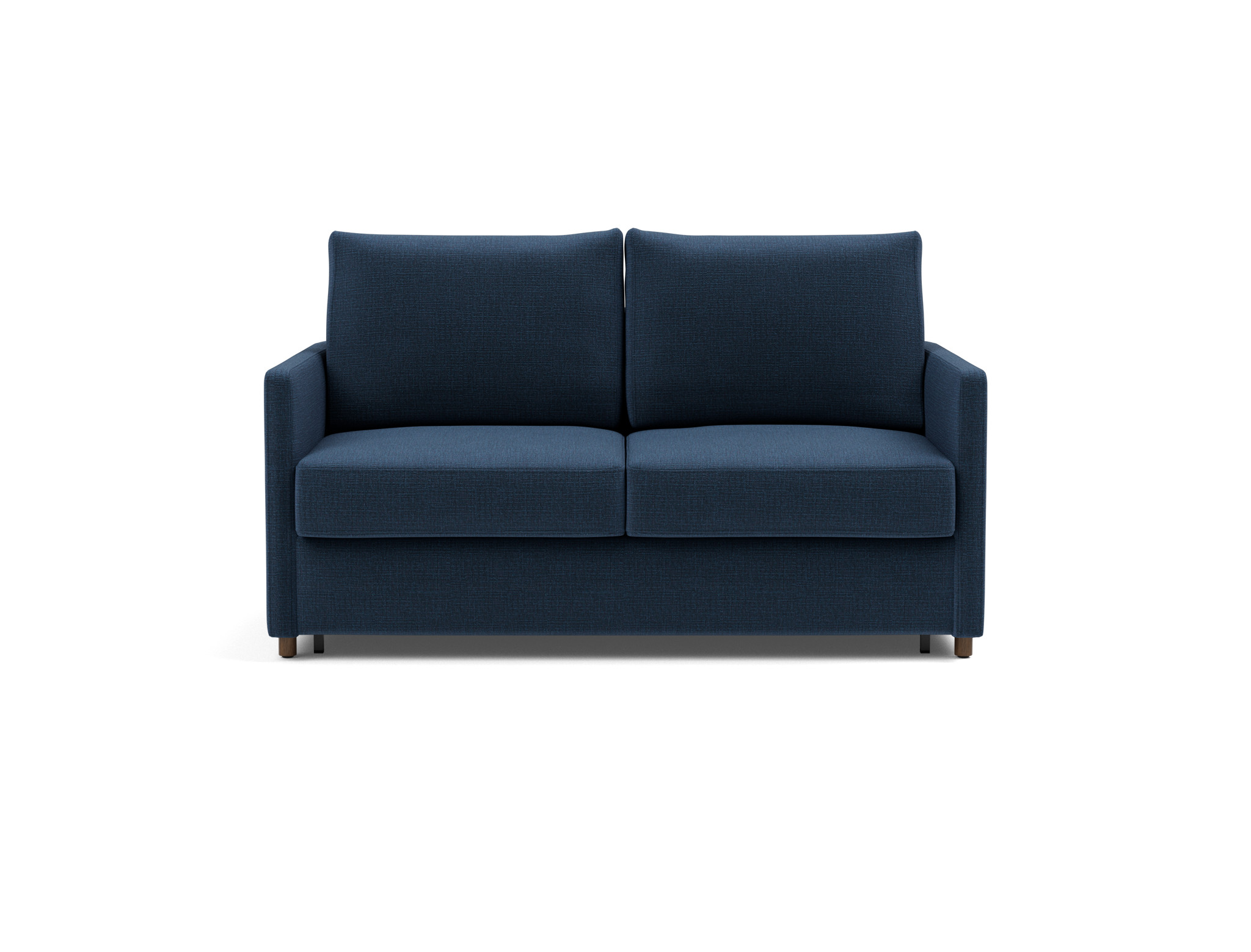 Schlafsofa Neah mit Slim-Armlehnen 140 Chenille Esina 414-Indigo-Blue
