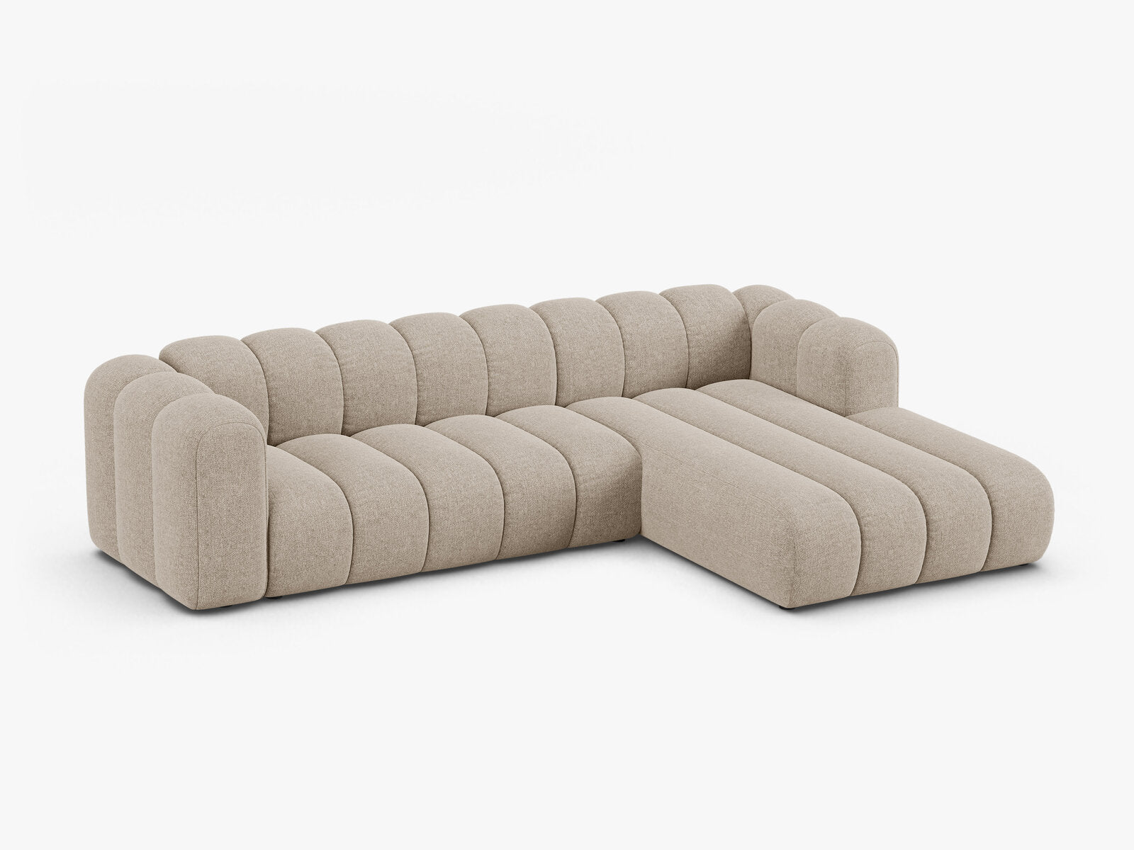 Micadoni Modulares Ecksofa Lupine 4-Sitzer Rechts Chenille Eden Dunkelbeige