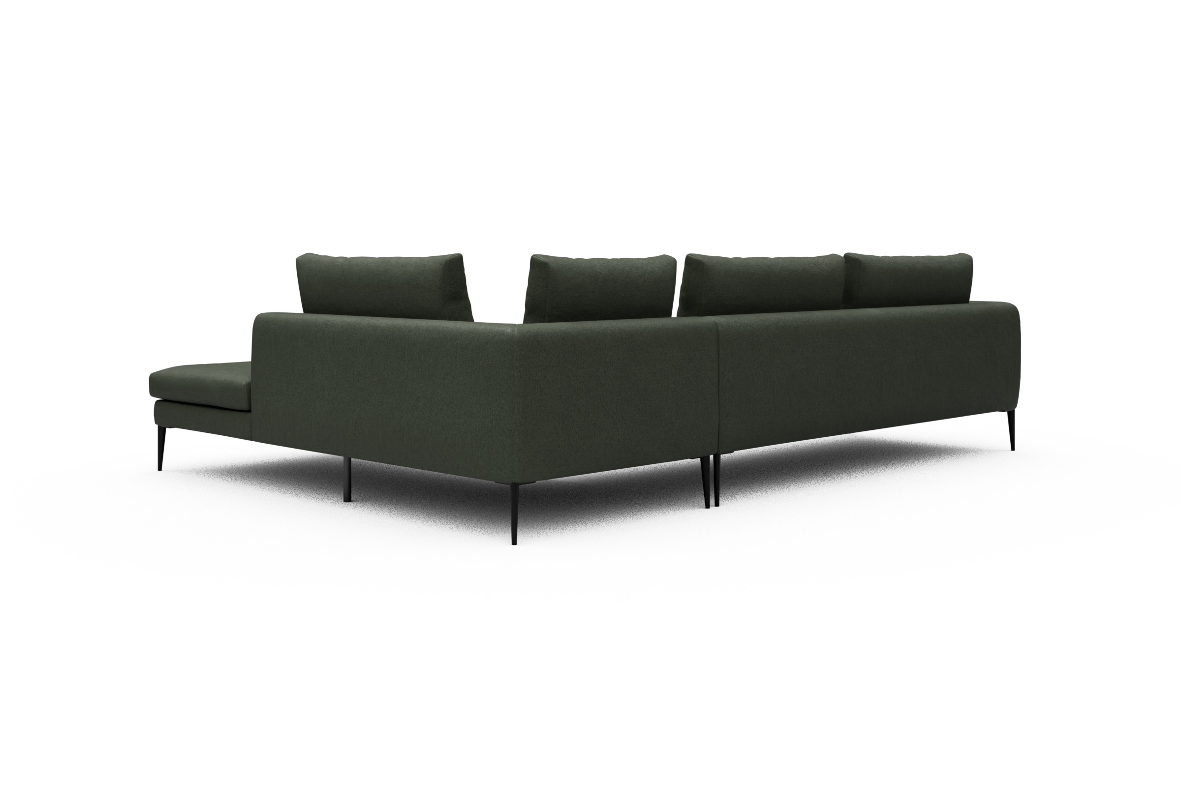 Ecksofa Paul Relax-Ecke links mit 3-Sitzer Denari-Forest-Green