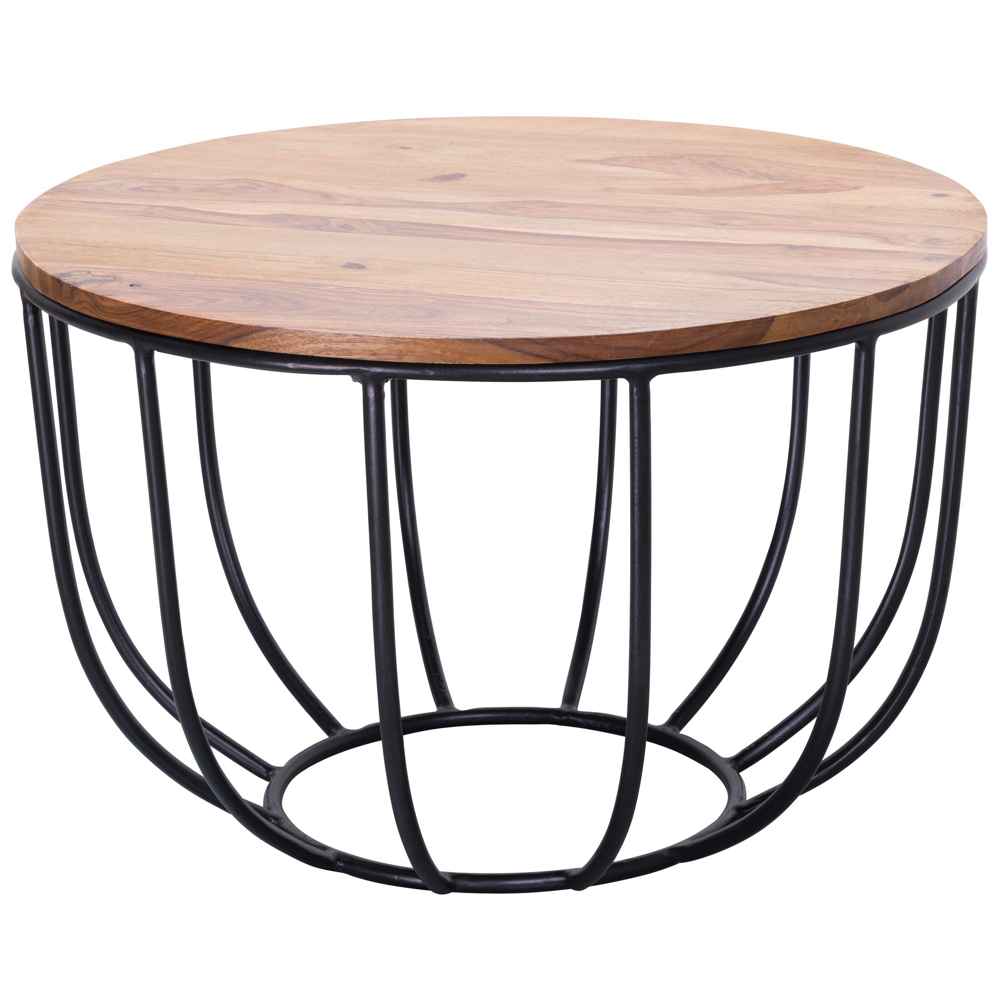 Couchtisch Gudbjerg Sheesham Massivholz Ø 60 cm