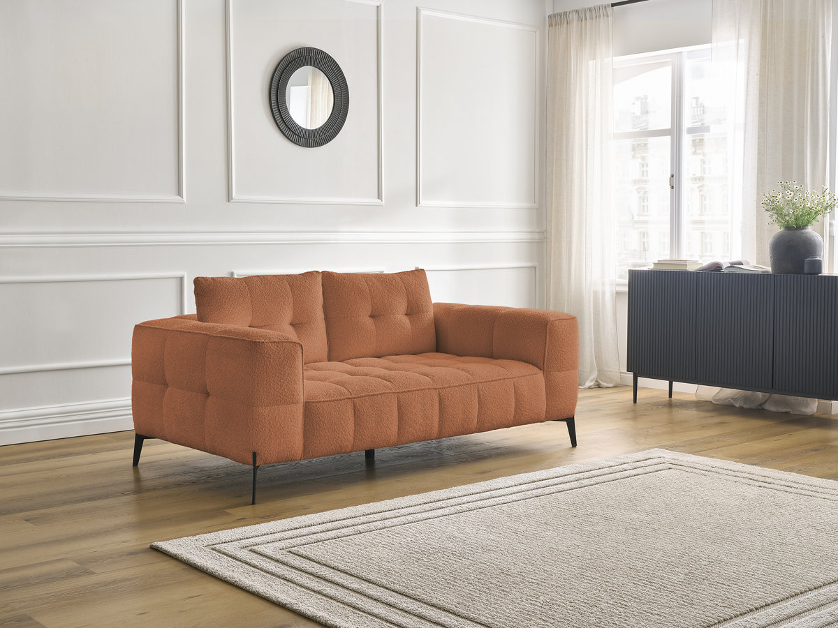 Bobochic Anis Sofa 2-Sitzer Bouclé-Stoff Orange