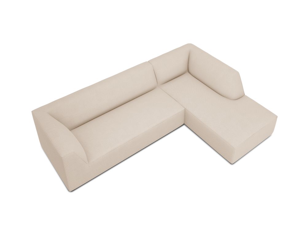 Cosmopolitan Design Ecksofa Siena 4-Sitzer Strukturierter Stoff Ottawa Beige Rechts