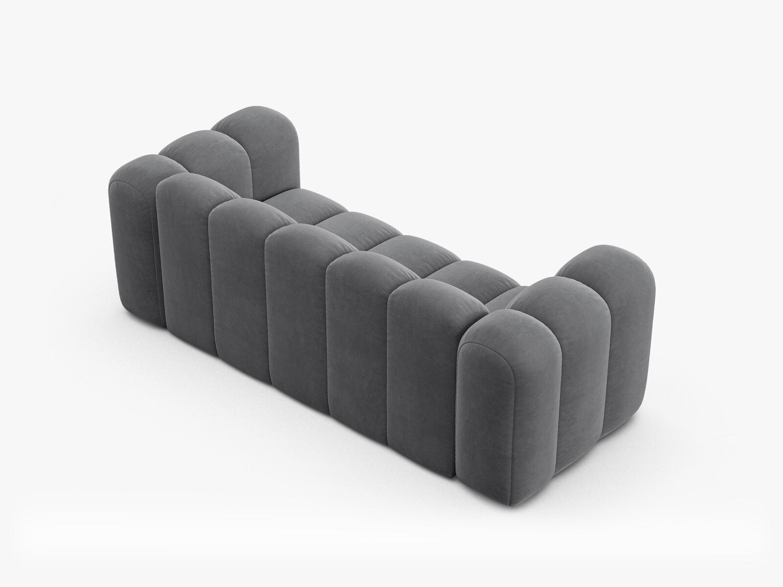 Micadoni Sofa Lupine 2-Sitzer Samt Salvador Grau