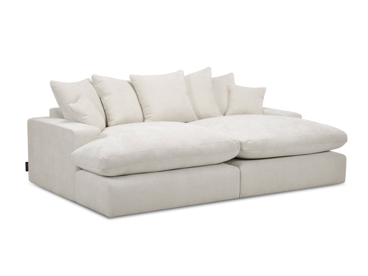 Bobochic Nevada Sofa 3-Sitzer 226 × 150 cm Stoff Weiß
