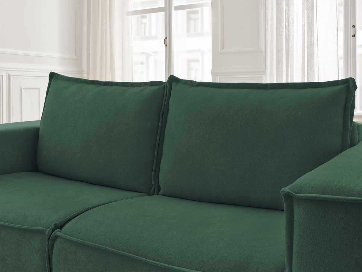 Bobochic Chelsea Schlafsofa 3-Sitzer Strukturstoff Grün, Liegefläche 160 × 200 cm