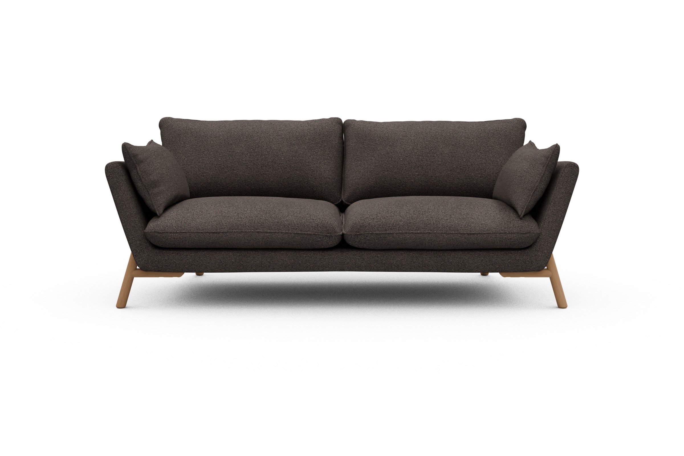 Skandi Home Sofa Emil 3-Sitzer Beinfarbe Eiche Natur Boucle-Taupe moebelfaktor