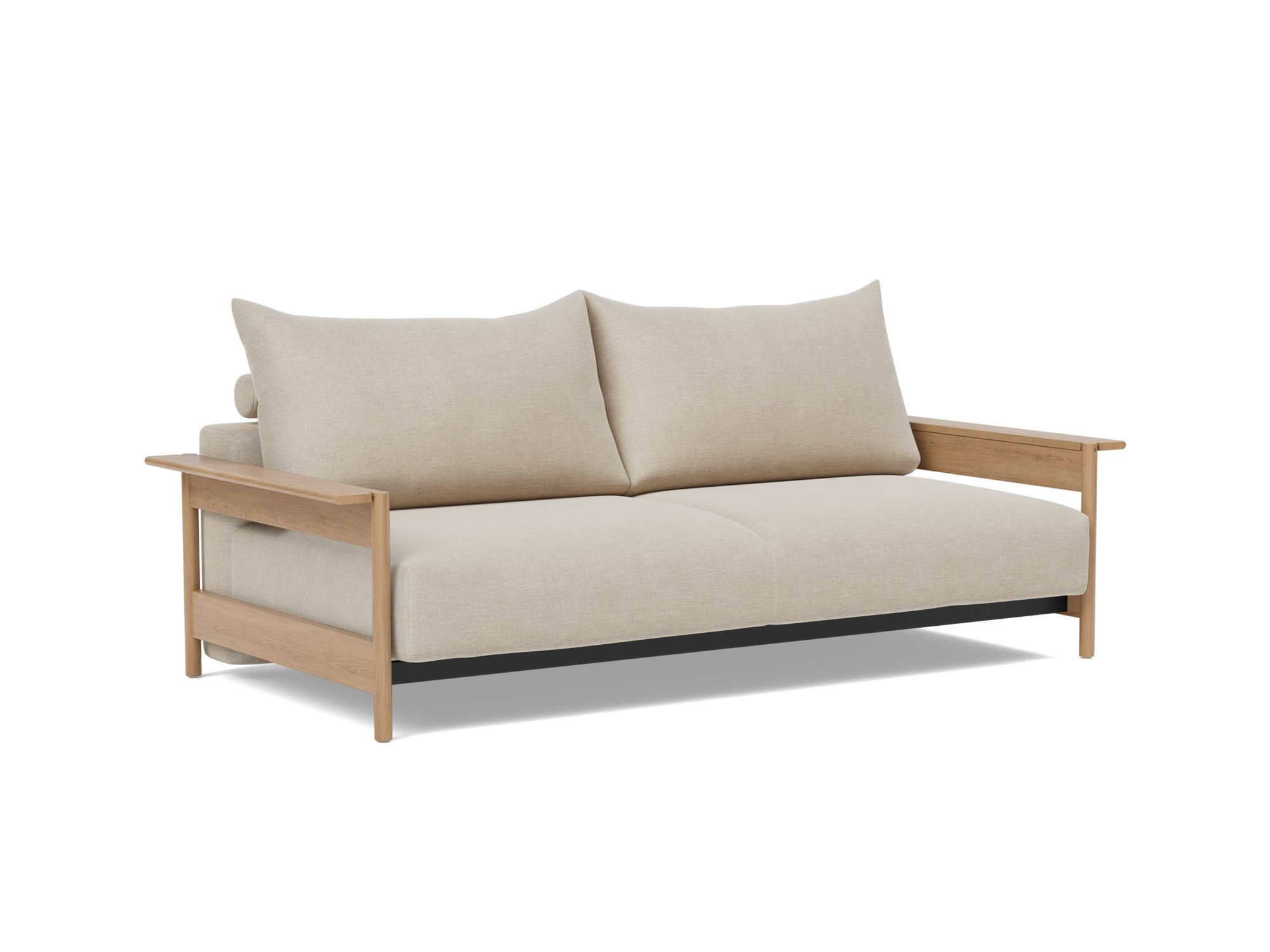 Schlafsofa Malloy Wood Flachgewebe Phobos 586-Latte