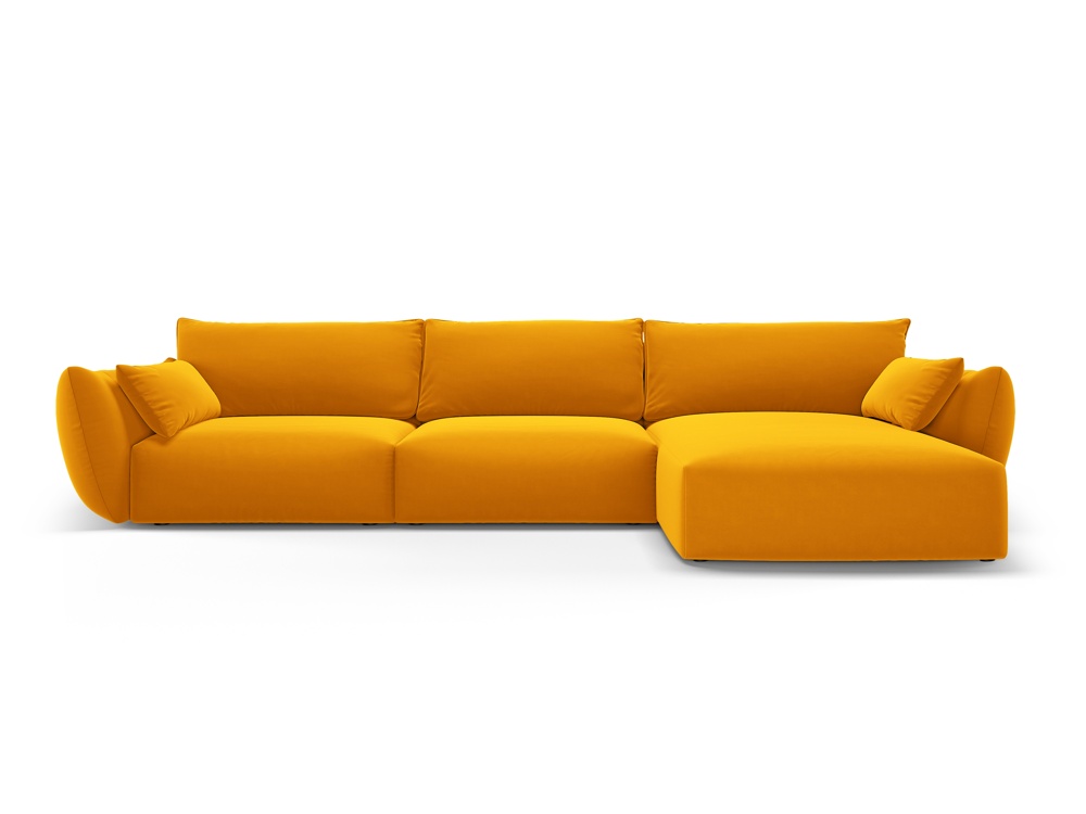 Cosmopolitan Design Ecksofa Matera 4-Sitzer Samt Salvador Gelb Rechts