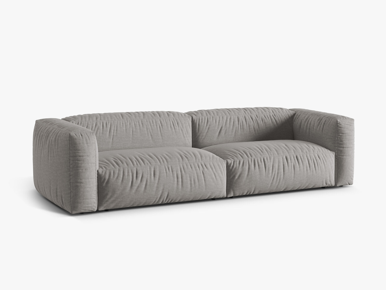 Micadoni Sofa Martina 4-Sitzer Strukturierter Stoff Boston Hellgrau