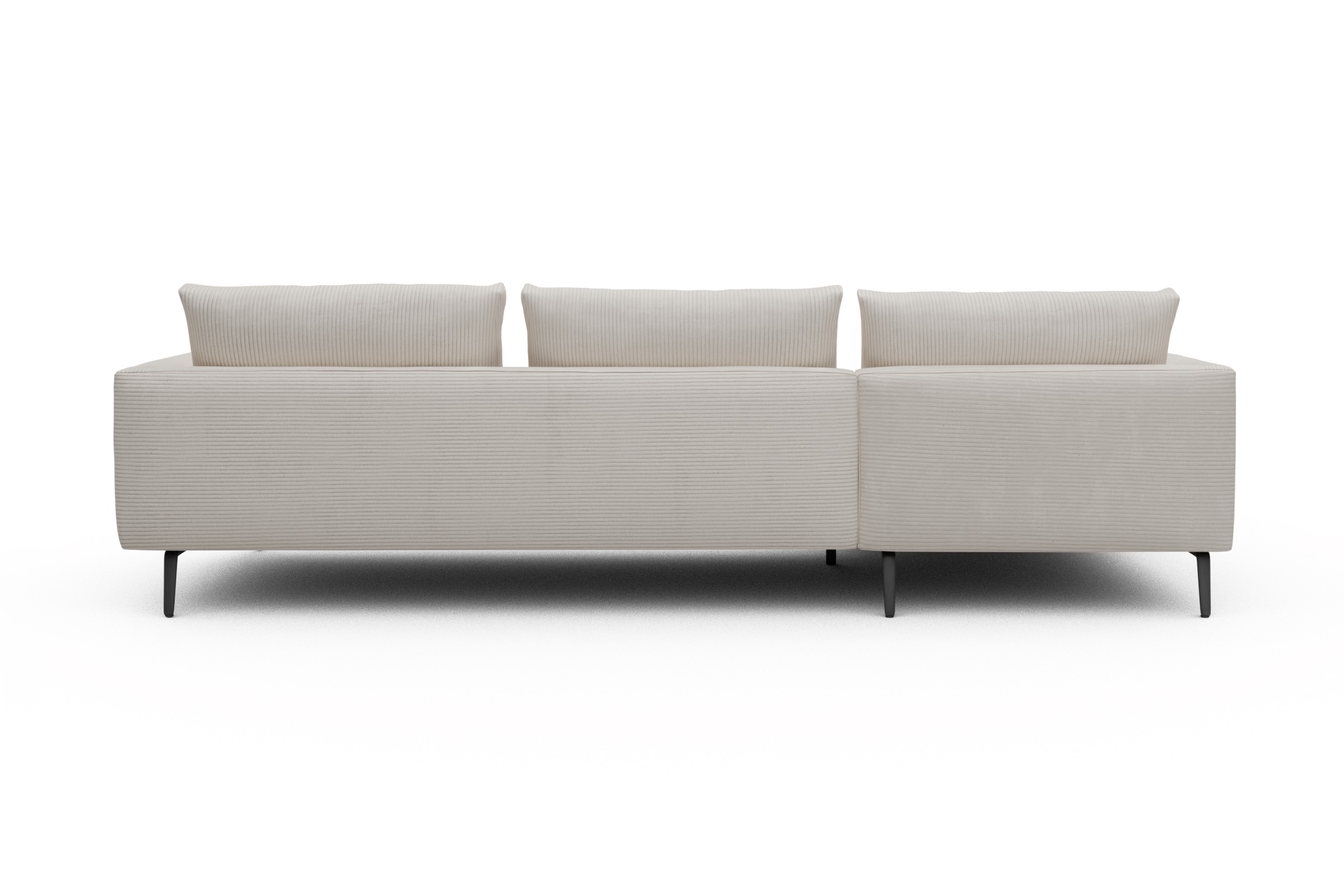 Ecksofa Karl Chaiselongue links mit 2,5-Sitzer Corduroy-Ivory