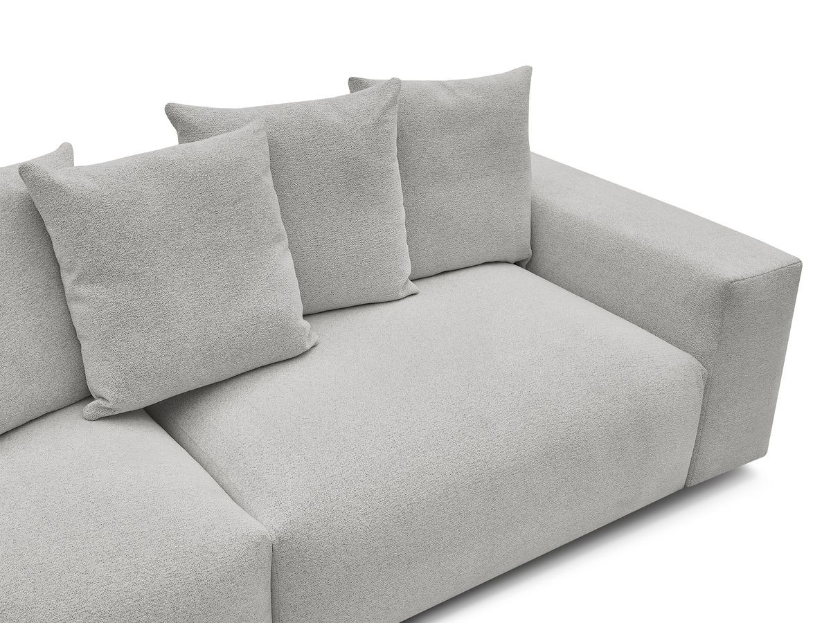 Bobochic Voltaire Sofa 4-Sitzer 320 × 124 cm Melange-Stoff Hellgrau