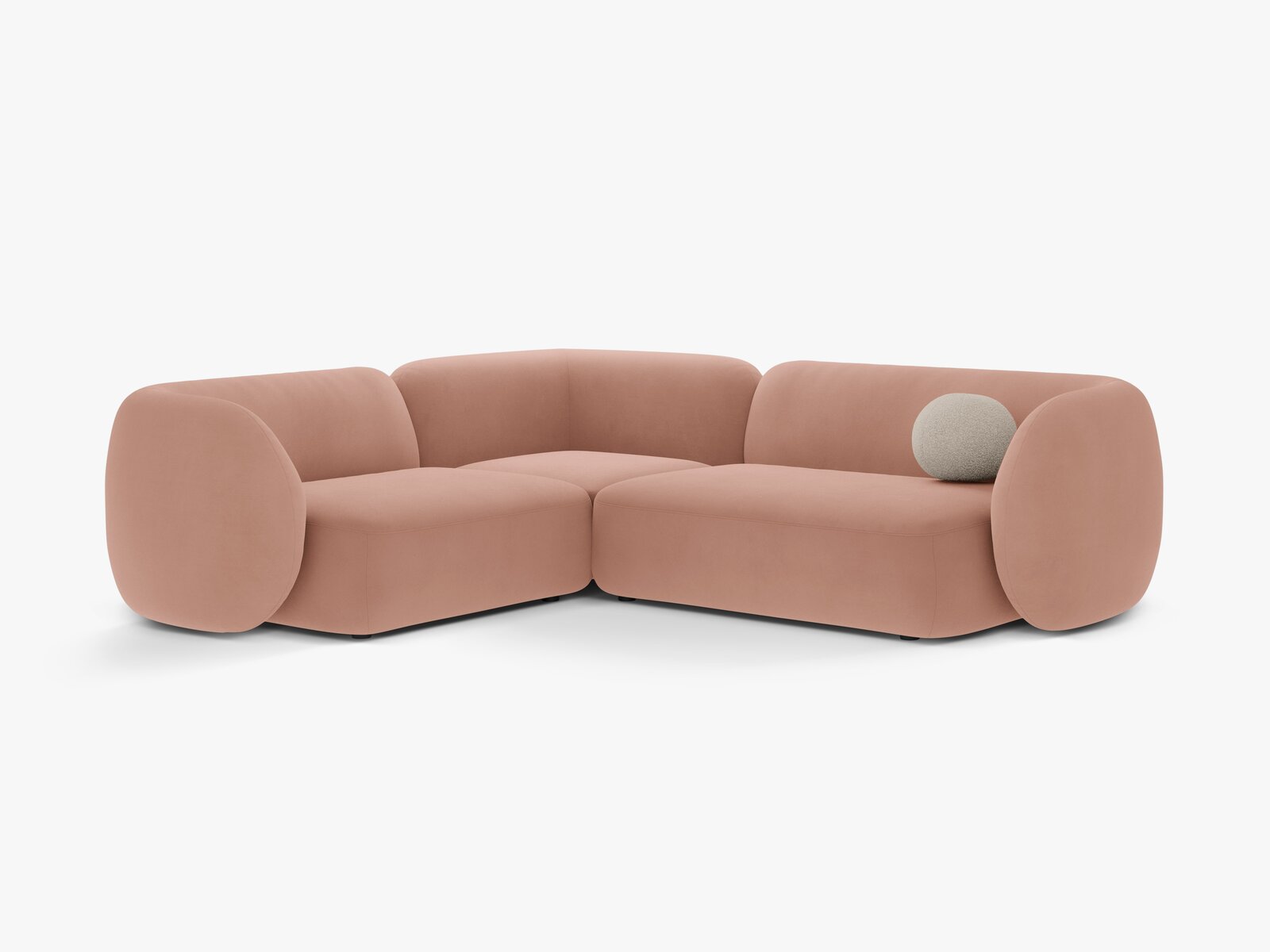 Micadoni Ecksofa Kate 4-Sitzer Links Samt Rosa