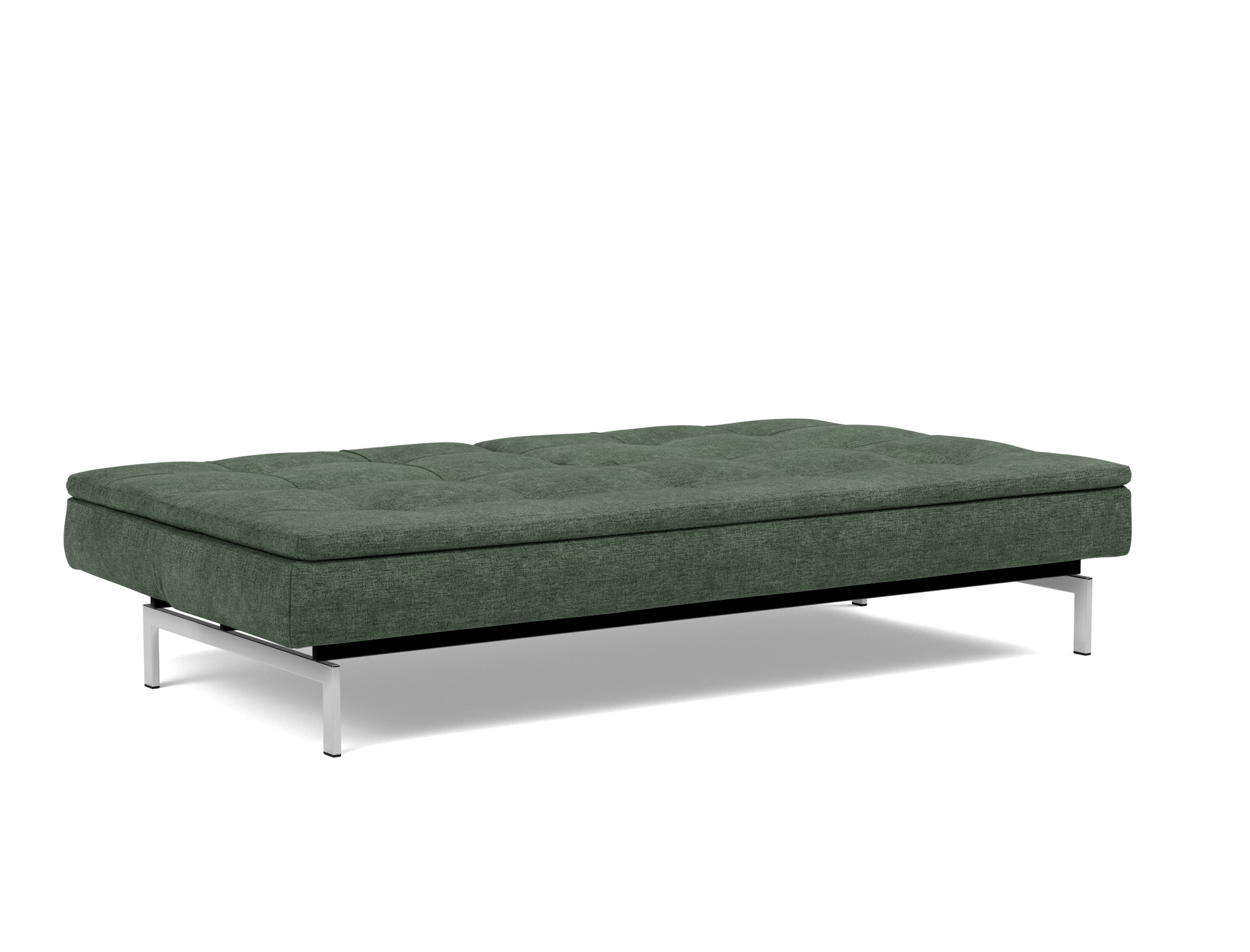 Schlafsofa Dublexo Flachgewebe Avella 281-Pine-Green Beine Chrom