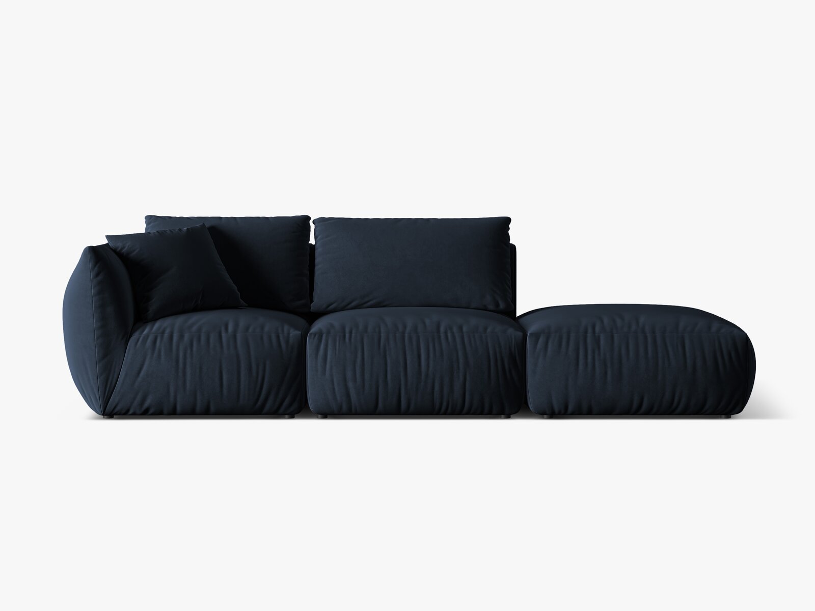 Micadoni Modulares Sofa Chris 3-Sitzer Rechts Samt Königsblau