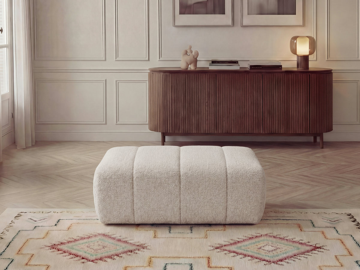 Bobochic Nesty Pouf Melange-Stoff Beige