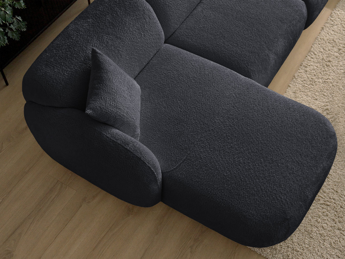 Bobochic Anda Ecksofa 292 × 163 cm Chenille Schwarz Ecke links