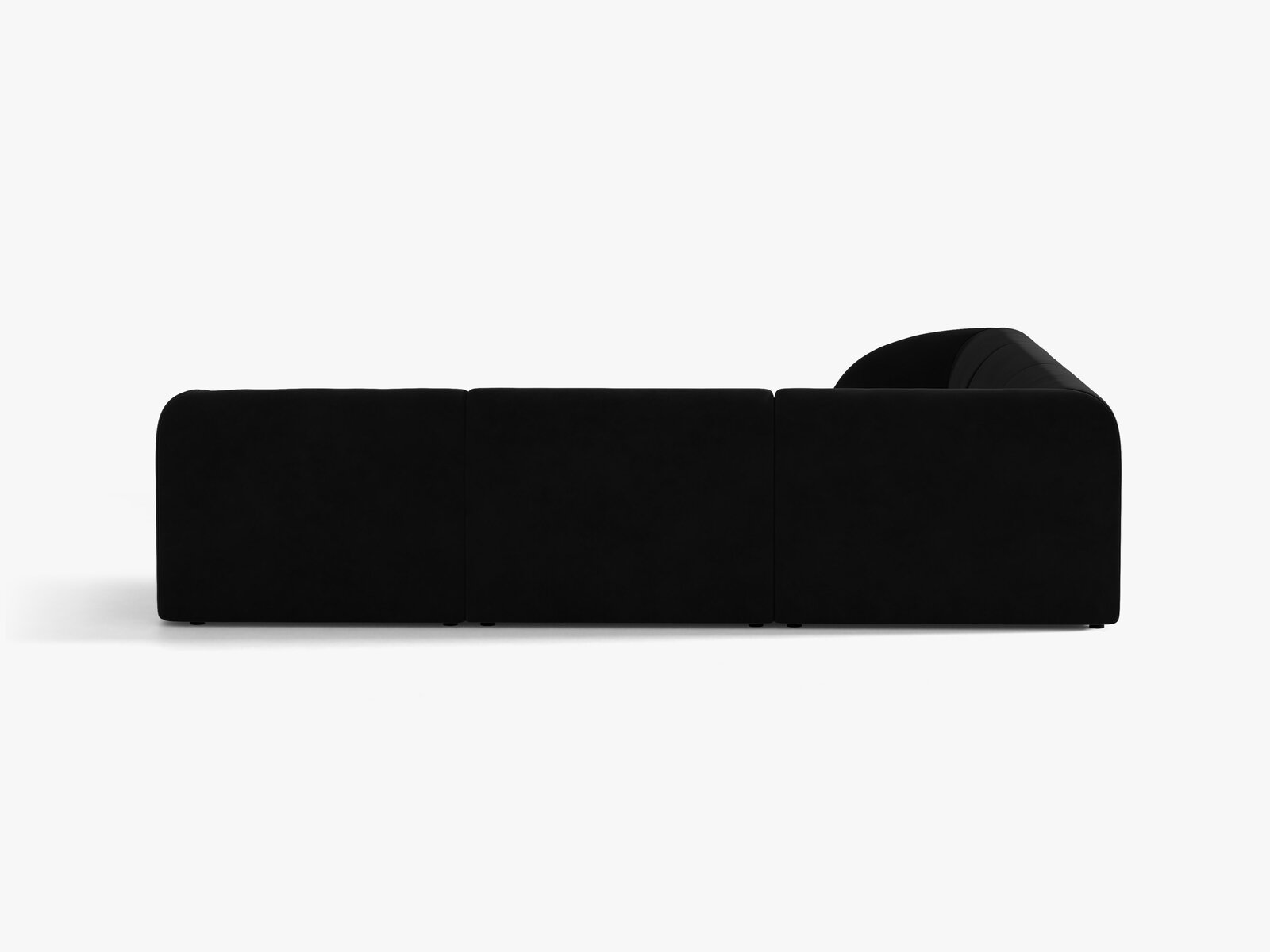 Micadoni 5-Sitzer Symmetrisches Ecksofa Miley Samt Bluvel Schwarz